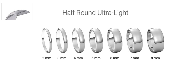 Half Round Ultra-Lightweight Standard Fit Band