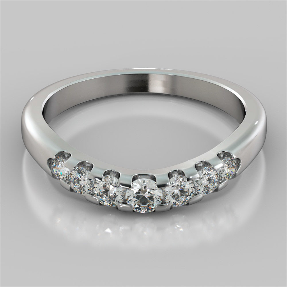 Round Cut Tapered Trellis Style Wedding Set