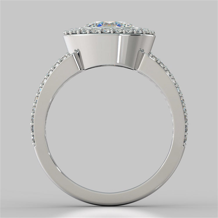 Round Cut Split Shank Wedding Set