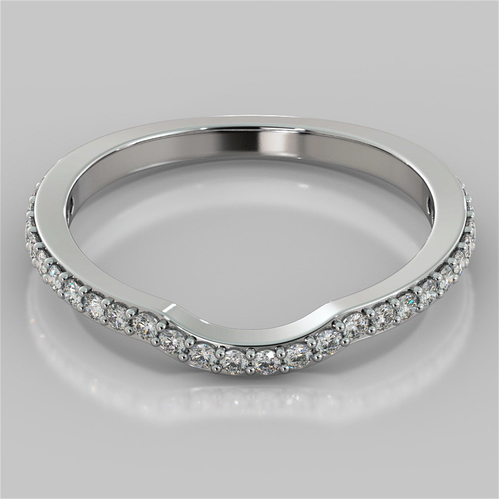 Round Cut Wedding Band For Bezel Style Ring