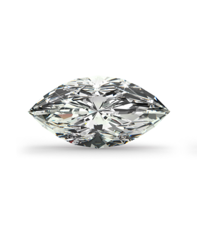 Marquise-shaped diamond on a white background