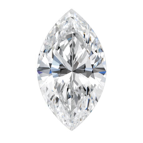 Marquise-shaped diamond on a white background