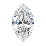 Marquise-shaped diamond with a clear background
