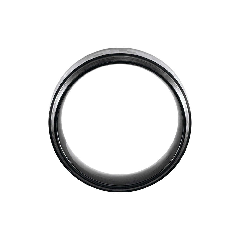 Black PVD Tungsten 8 mm with Grey Carbon Fiber Inlay