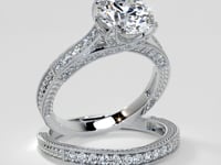 2.0CT Round Cut  Lab Grown Diamond Antique-Style Engagement Ring