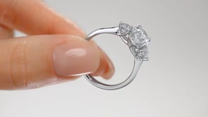 Oval Cut Three-Stone Wedding Set