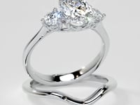 Oval Cut Three-Stone Wedding Set