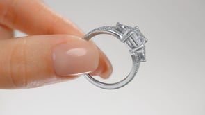 2.68Ct Radiant Cut Split Shank Engagement Ring Available in 14K White Gold