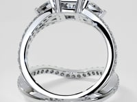 2.68Ct Radiant Cut Split Shank Engagement Ring Available in 14K White Gold