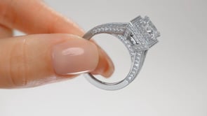 1.5Ct Princess Cut Lab Grown Diamond Split Shank Engagement Ring