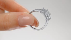 Princess Cut Three Stone Wedding Set With Accents