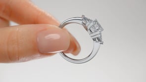 Princess Cut Three-Stone Wedding Set With 2 Matching Bands