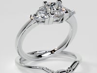 Princess Cut Three-Stone Wedding Set With 2 Matching Bands