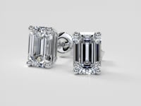 Emerald Cut Stud Earrings
