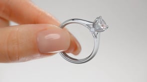 Round Cut Cathedral Wedding Set With Side Accents