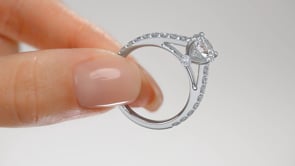 Round Cut Cathedral Style Wedding Set With Side Accents