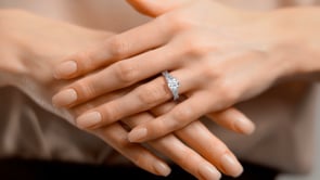 Round Cut Infinity Design Wedding Set With 2 Matching Bands