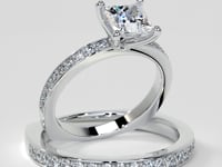 Princess Cut Euro Style Engagement Ring With Accents