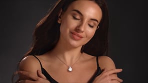 5.0Ct Round Cut Solitaire Pendant in 14K White Gold With Diamond Cut Cable Chain