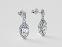 2.44CT Marquise Cut Drop Style with Embellished Bail Earrings
