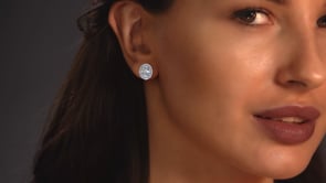 5.8CT Oval Cut Prong Set Double Tier Halo Earrings