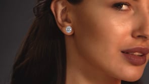 3.04CT Oval Cut Double Halo Earrings