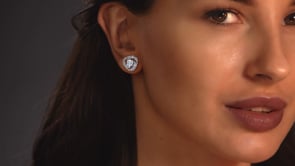 1.81CT Round Cut Swirl Halo Earrings