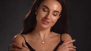 Round Cut Slider Halo Pendant