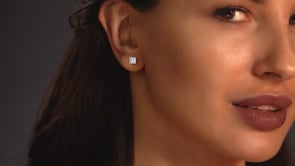 Princess Cut Lab Grown Diamond Stud Earrings