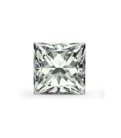 Square-cut diamond on a white background