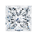 Square-cut diamond with a clear background