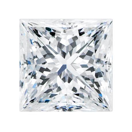 Princess cut diamond on a white background