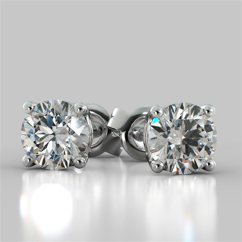 2.0CTW Round Cut Stud Earrings