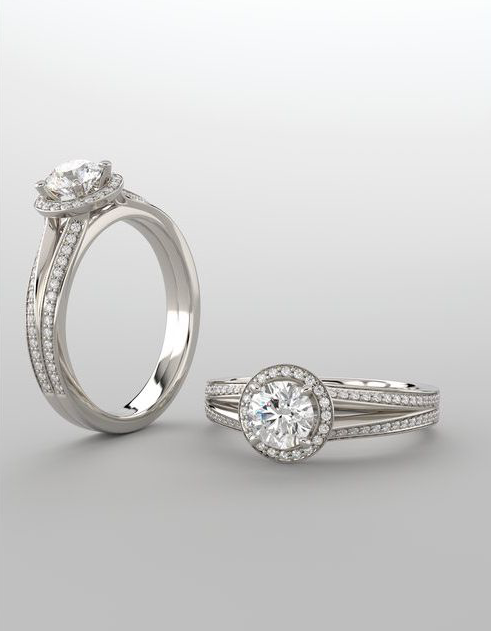 Two silver rings with diamond accents on a light gray background