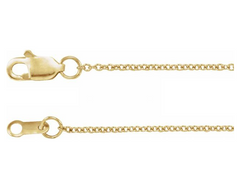 Gold chain with clasp on a white background