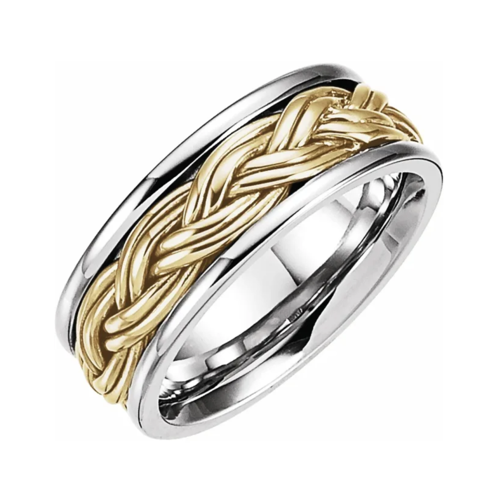 8 mm Woven Band in 14K White or Yellow Gold