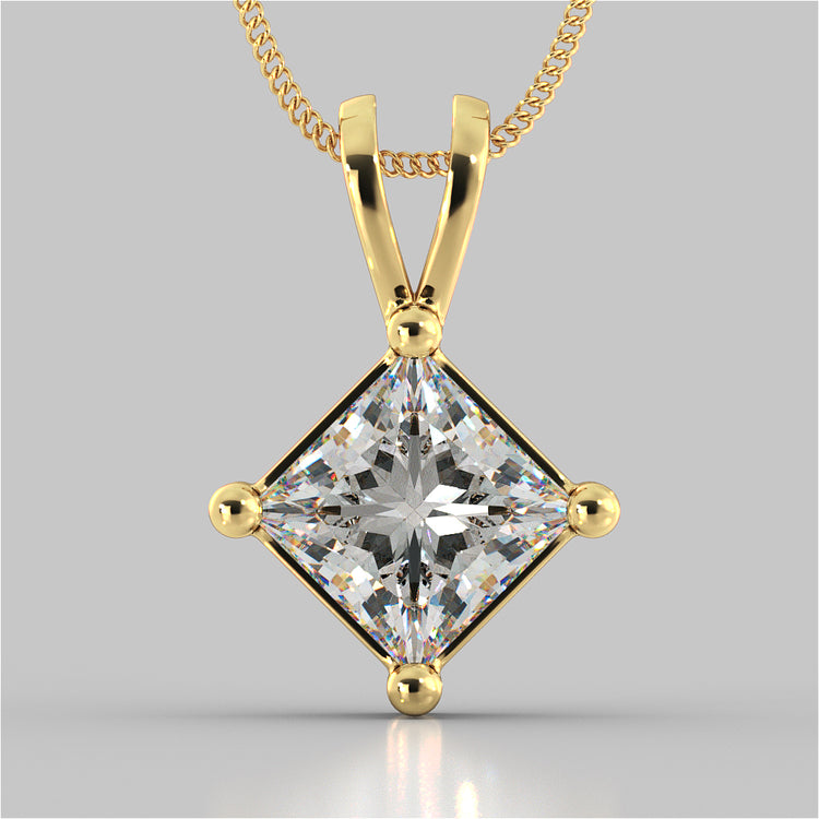 Princess Cut Lab Grown Diamond Pendant