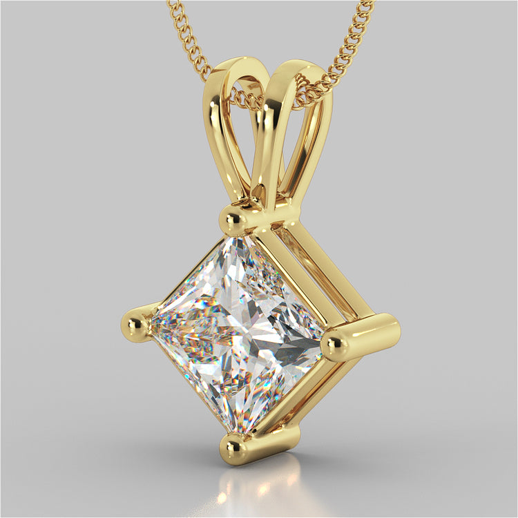 Princess Cut Lab Grown Diamond Pendant