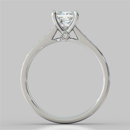 Princess Cut Accented Cathedral Engagement Ring | 2.50CT